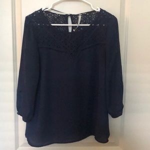 Lauren Conrad navy blouse